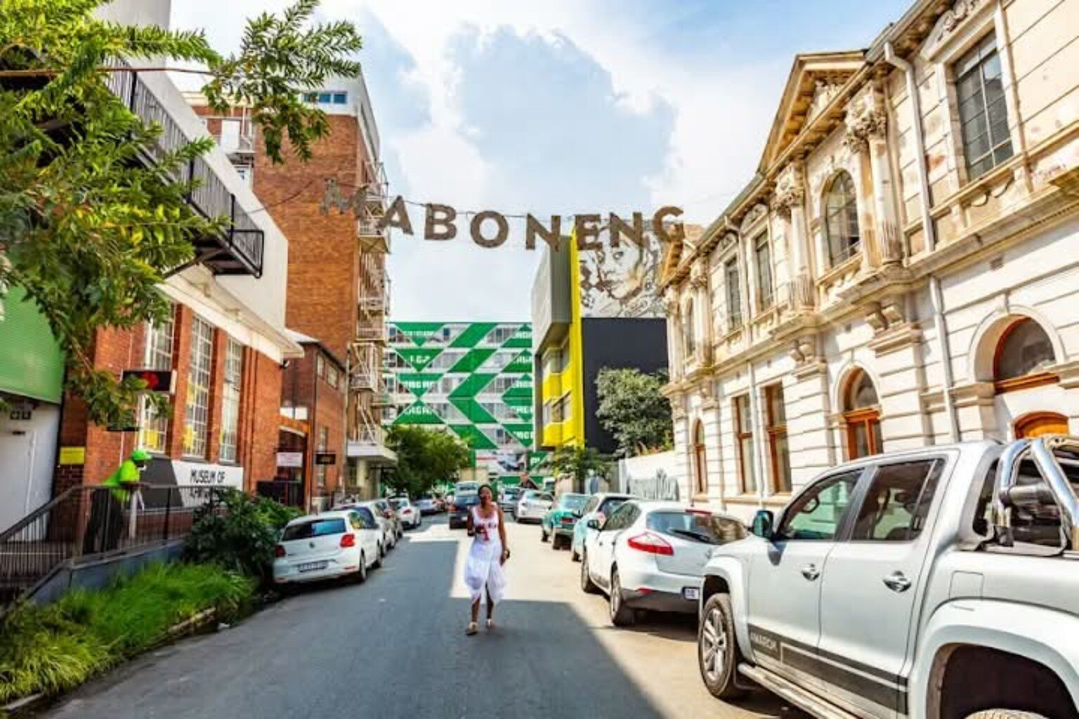 Street view of the Maboneng sign near the studio